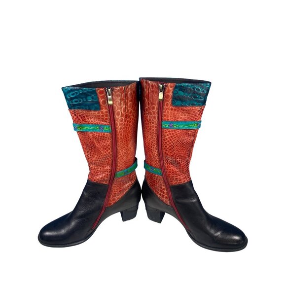 L'Artiste Spring Step Women's 9 EU40 Carpeverde Boots Black Red Multi New Rare - Picture 11 of 12